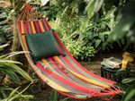 Hamaca de jardín doble xxl funda turista a rayas 200 x 150 grande