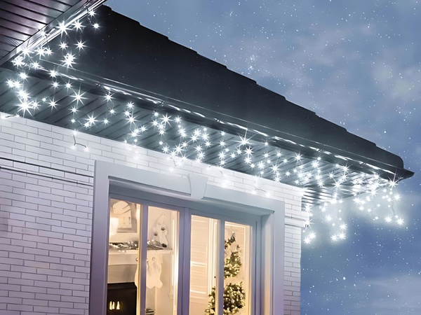 Lichter licht vorhang weihnachtsgirlande dekoration 300 led kalt ip44