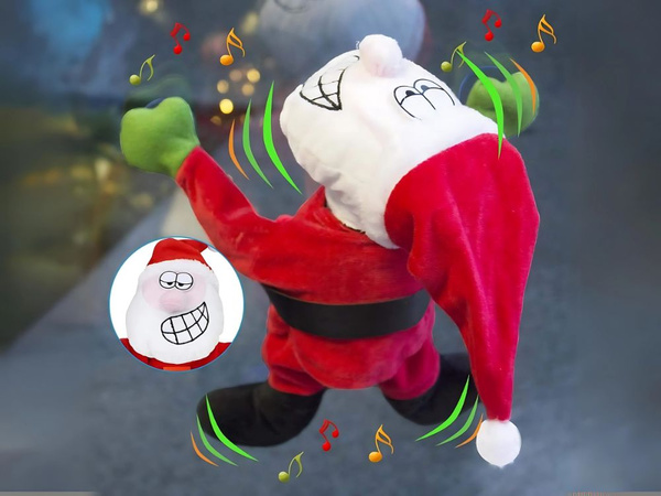 Plešoči in pojoči svetnik 30cm okenska dekoracija priseski