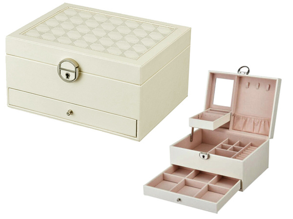 Joyero organizador estuche espejo caja espaciosa
