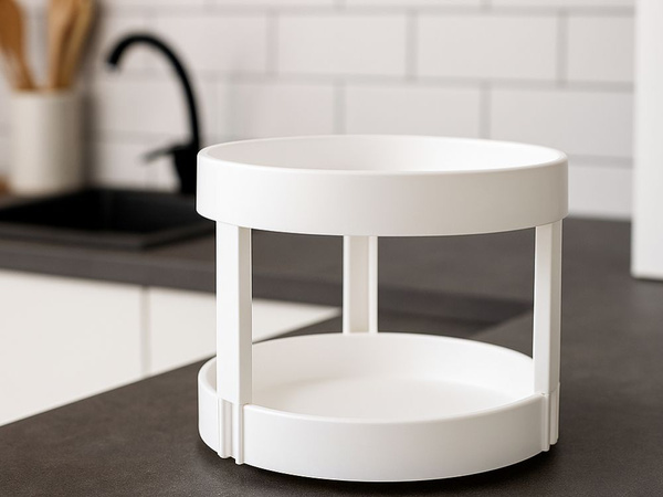 Organizador giratorio para la cocina cuenco de dos pisos para especias estribo redondo