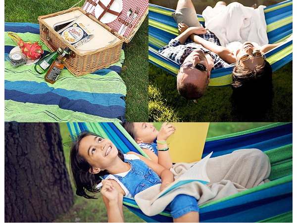 Hammaque bresilienne a deux places avec cushion xxl large 200kg 260x150 couverture