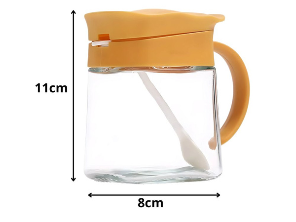 Pojemnik na przyprawy kuchenny z uchwytem szklany 300ml słoik + łyżeczka