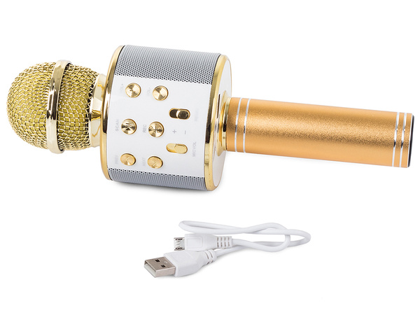 Vezeték nélküli mikrofon bluetooth karaoke hangszóró kerek tokkal különböző módok