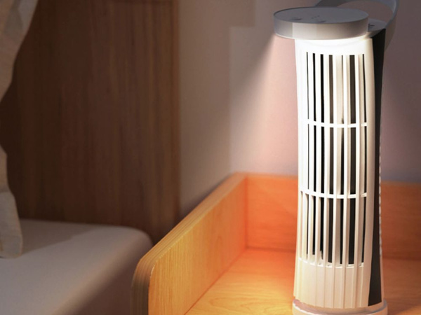 Mini kolonnas galda ventilators ar led apgaismojumu 2 ātrumi usb klusa darbība