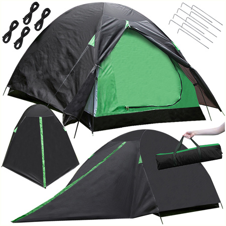 Tente de tourisme 2 personnes moustiquaire imperméable chambre à coucher de camping