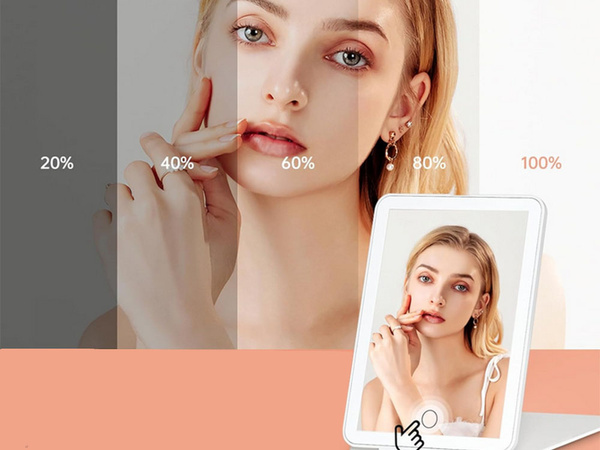 Led osvetlené make-up zrkadlo skladacie cestovné zrkadlo