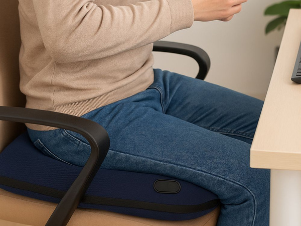 Coussin chauffant pour siège avec vibrations et massage pour fauteuil ou chaise
