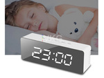 Zegar budzik termometr lustro led alarm data 4w1