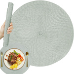 Salvamanteles redondo para mesa de cocina salvamanteles trenzado gris
