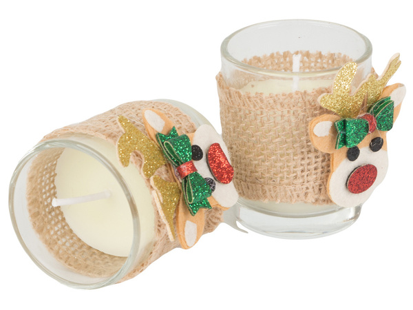 Scented candles in glass candles reindeer christmas set 2 pcs