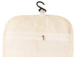 Collapsible vanity case hanging bathroom organiser with hanger