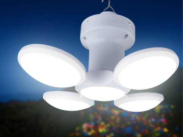 Solární skládací led kempingová lampy na zahradní háček turistický stan