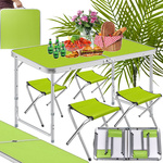 Sulankstomas kempingo stalas turistinis stalo komplektas su 4 kėdėmis sodo stalas