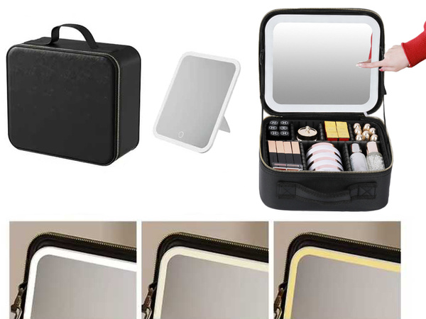 Cosmetic case cosmetic case travel organiser casket led mirror