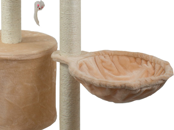 Kaķu koka tornis kaķu skrāpēšanas postenis 138cm
