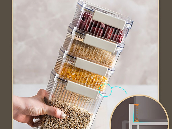 Kitchen food containers for pasta, container with seal, set of 7 pieces