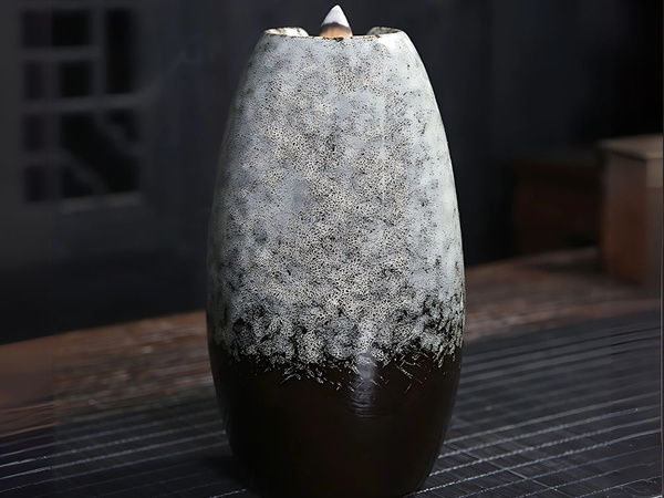 Scented ceramic fireplace waterfall incense aromatherapy + 10 wicks
