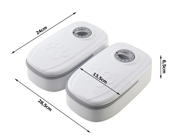 Comedero doble para perro gato dispensador automático de comida temporizador grande