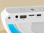 Lampe led rgb gaming chargeur induction haut-parleur réveil radio horloge