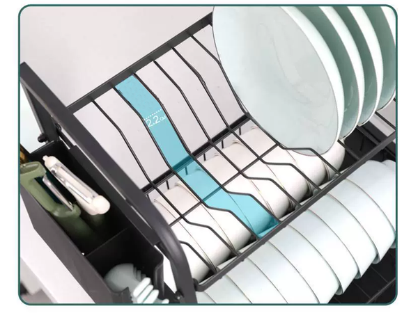 Dishwasher dryer plates cutlery cups two-level drainer with tray