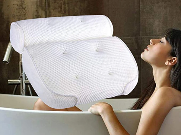 Kádpárna tapadókorongokkal otthoni spa fejtámla puha horoggal