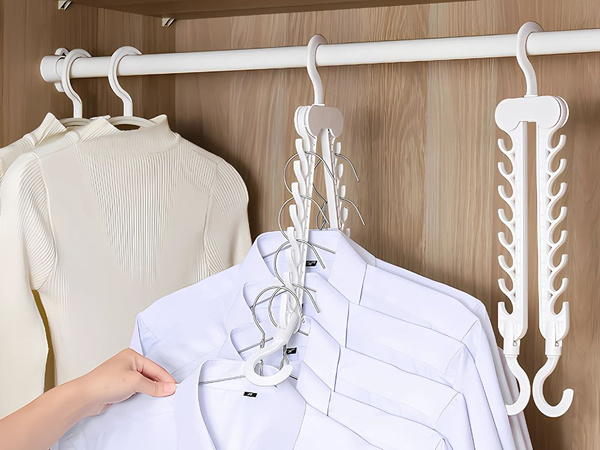 Percha de armario plegable organizador de ropa multifuncional 16 espacios