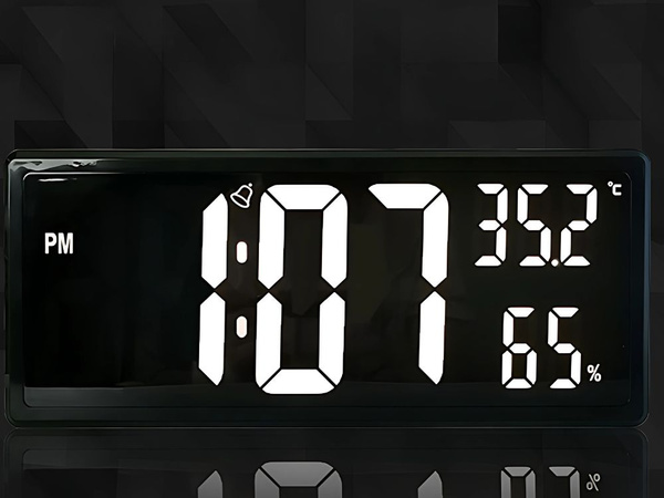 Zegar budzik elektroniczny cyfrowy led stojący wiszący temperatura wilgoć