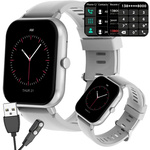 Smartwatch zegarek damski męski gumowy pasek sport bluetooth rozmowy szary