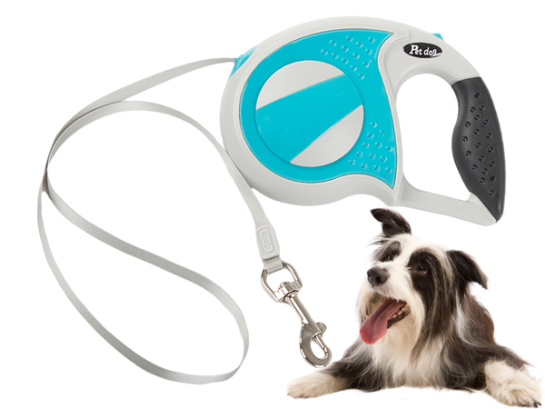 Laisse automatique 5m pour chien jusqu'à 20kg avec cadenas fort long