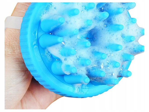 Dog wash cat silicone brush with liquid soap dispenser