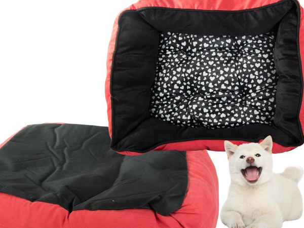 Cama de perro de felpa con cojín extraíble suave cómodo