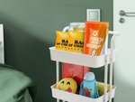 Étagère de salle de bain, armoire de cuisine, étagère mobile sur roulettes, 3 niveaux, blanche