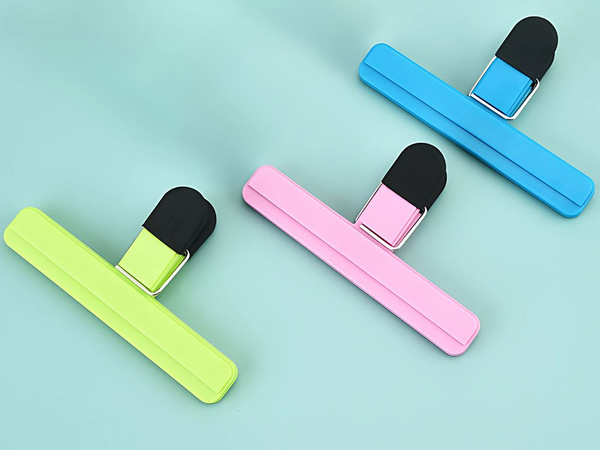 Maisto produktų pakuočių maišelių segtukų rinkinys 6 vnt., spalvoti