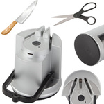 Electric knife and kitchen scissor sharpener with suction cup, rechargeable