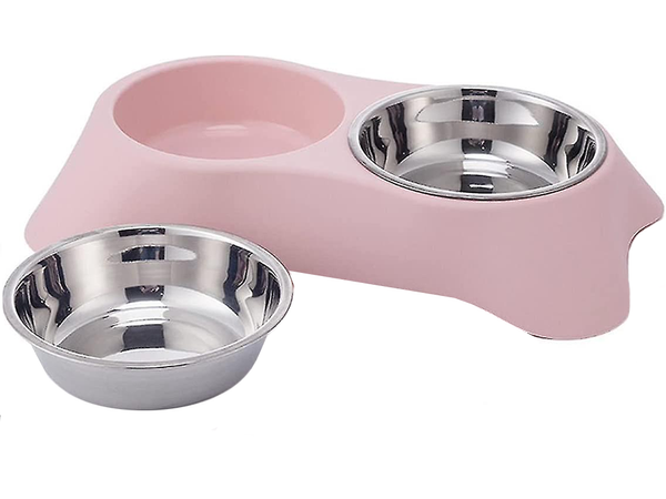 Двойная миска для собаки кошки металлическая 2 миски буфет