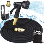 Garden hose 30m stretch couplings gun hook