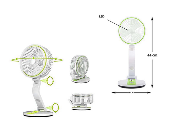 Skladací ventilátor bezdrôtová stolová lampa stojaci stolový ventilátor