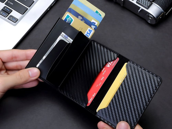 Meeste rfid vargusevastane rahakott must kaartidele pangatähtedele ökonahk