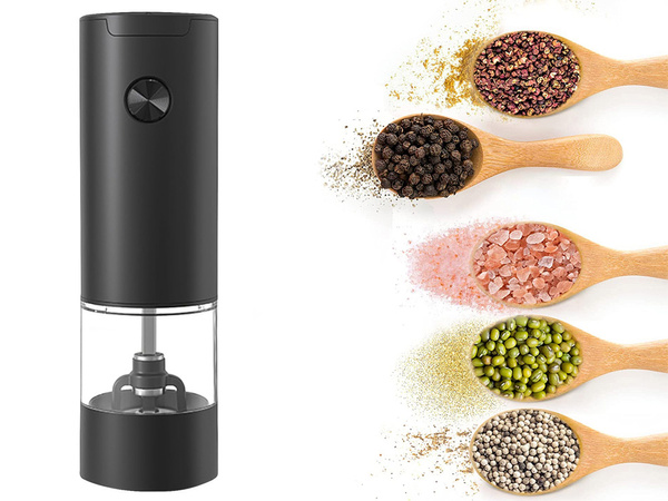 Electric salt and pepper grinder with adjustable coarseness control