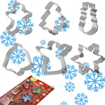Baking tray 6 pieces christmas gingerbread men set steel