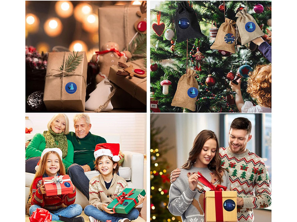 Jõulukaunistused kleebised rullile 500 tk rõõmsat jõuluaega