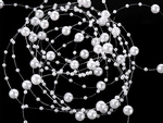 Perlas blancas perlas de araña árbol de navidad cadena de cuentas carrete 10mm 5m