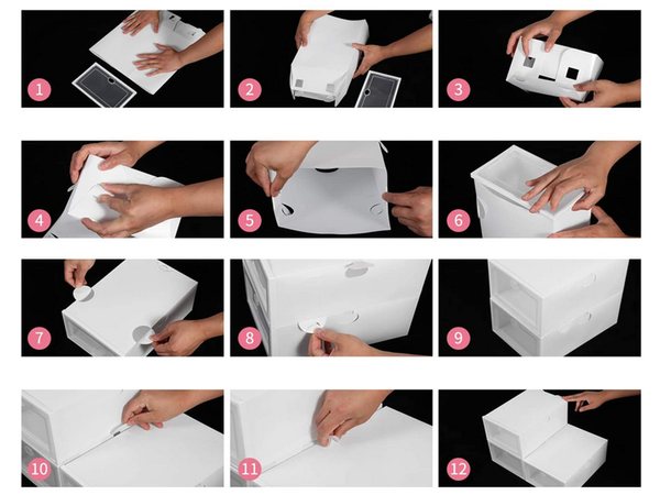 Organiseur à chaussures boîte conteneur à couvercle armoire pliable modulaire chaussures