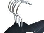 Velour clothes hangers black anti-slip set of 20 pieces