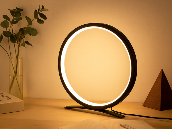 Nachtlampe tischlampe rund ring farbe kalt warm neutral regulierung