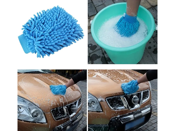 Mikrošķiedras auduma cimds automazgātavas tīrīšanai uz rokas