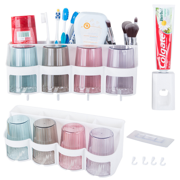 Organizator periuță de dinți cupe dispenser pastă de dinți