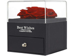 Immerwährende rose in einer box geschenkbox schmuck halskette schublade