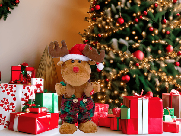 Tančící zpívající koleda vánoční sob vánoční plyšový